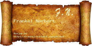 Frankel Norbert névjegykártya
